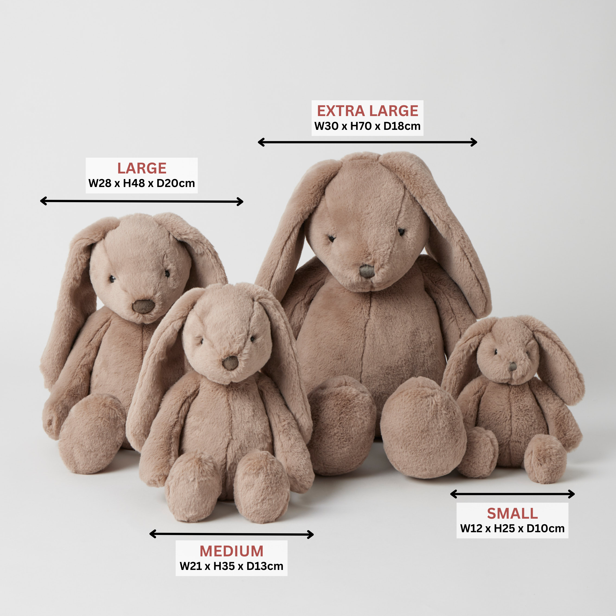 Taupe Plush Bunny Small - Image 3