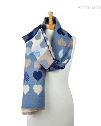 Blues Heart Reversible Scarf
