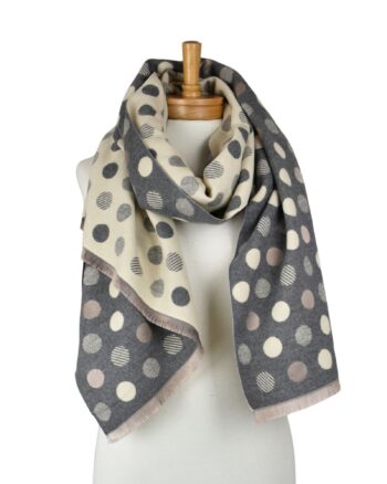 Grey Reversible Polka Dots Scarf