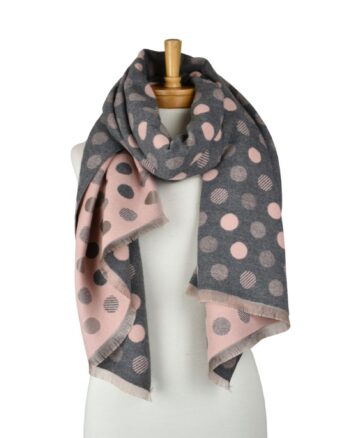Pink Reversible Polka Dots Scarf