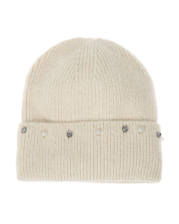 Cream Angora Blend Beanie
