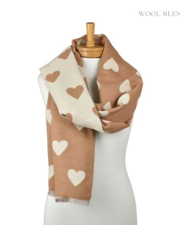 Caramel Heart Reversible Scarf