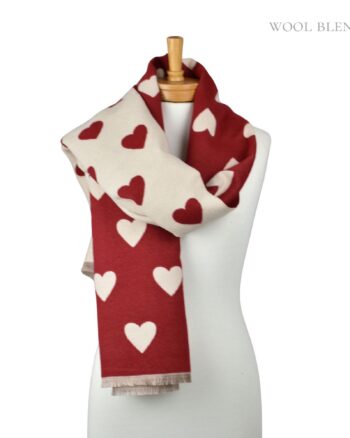 Ruby Heart Reversible Scarf