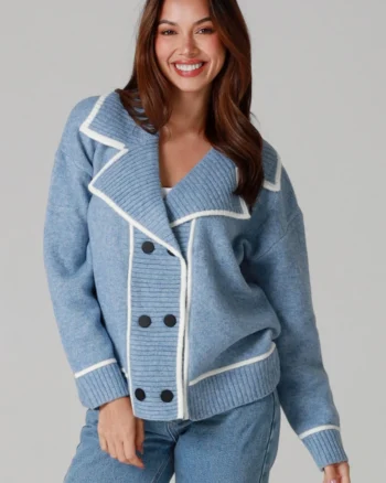 Baby Blue Button Knit