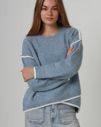 Soft Blue Wool Blend Knit