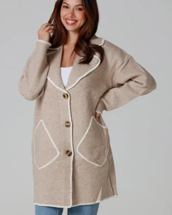 Latte Blanket Stitch Knit