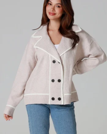 Latte Button Cardigan Knit