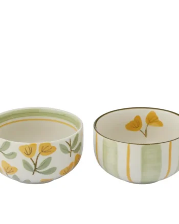 Gwen Ceramic Bowls Stripe/Florals